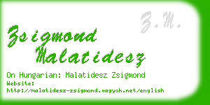 zsigmond malatidesz business card